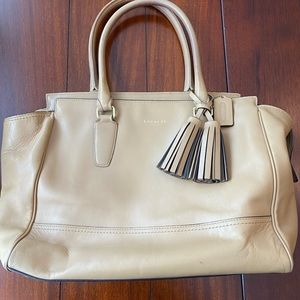 Coach leather tassel bag